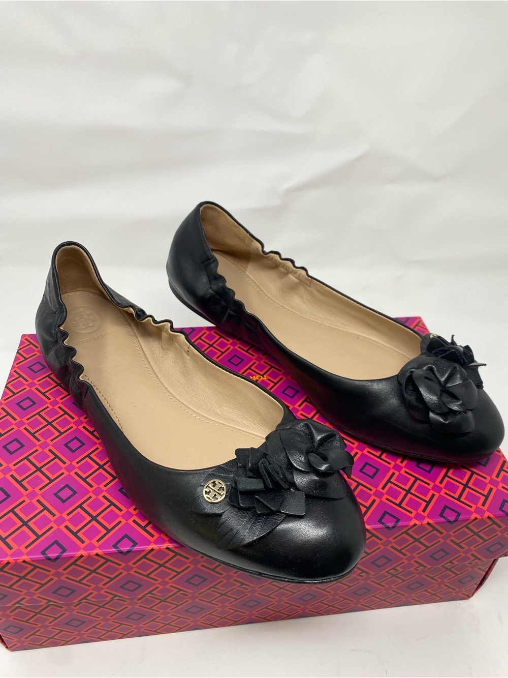 NEW with Box Tory Burch Womens Minnie Travel Ballet Flats Black Size 9.5